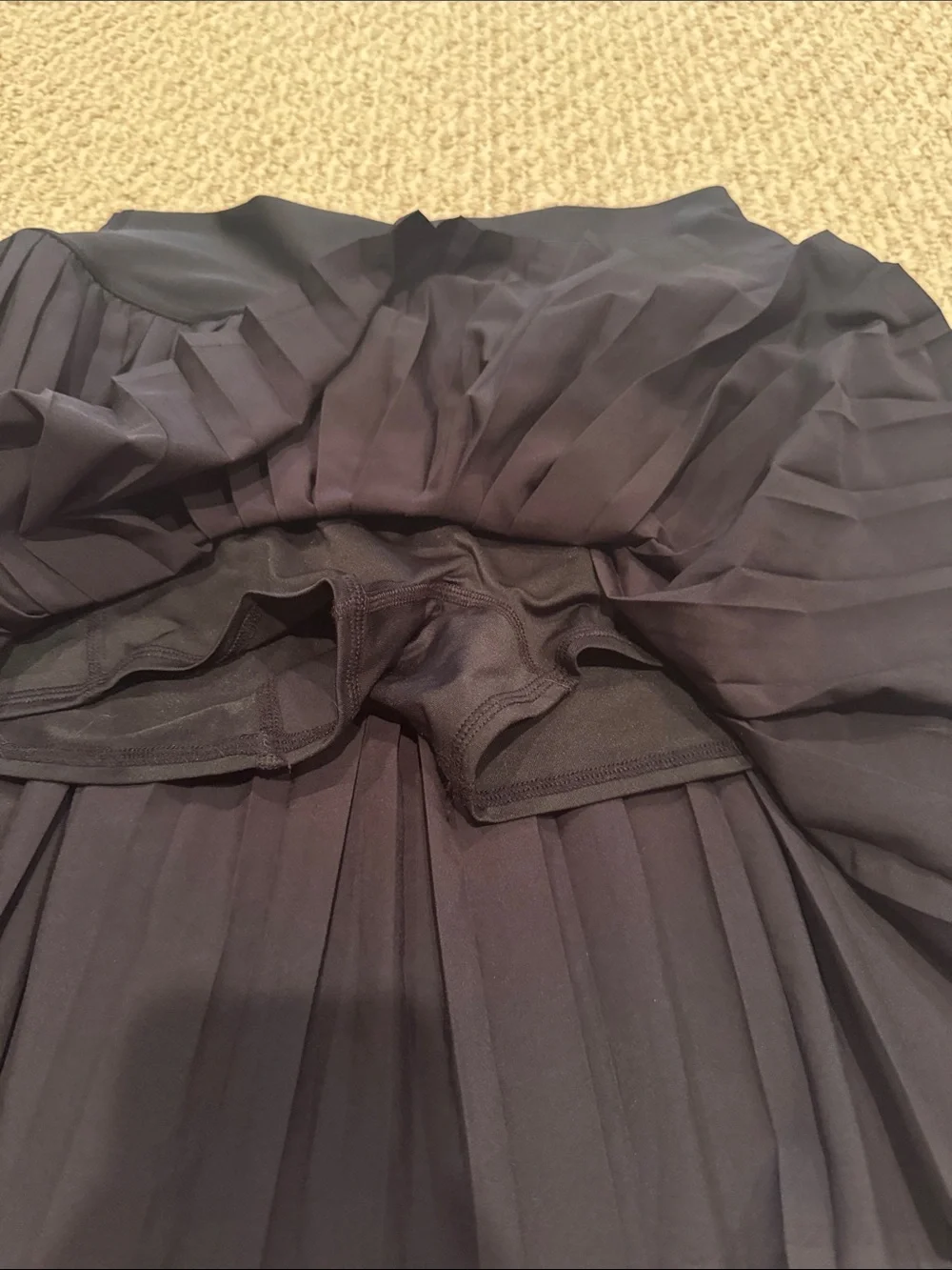 ALO Yoga Black Pleated Skater Skirt